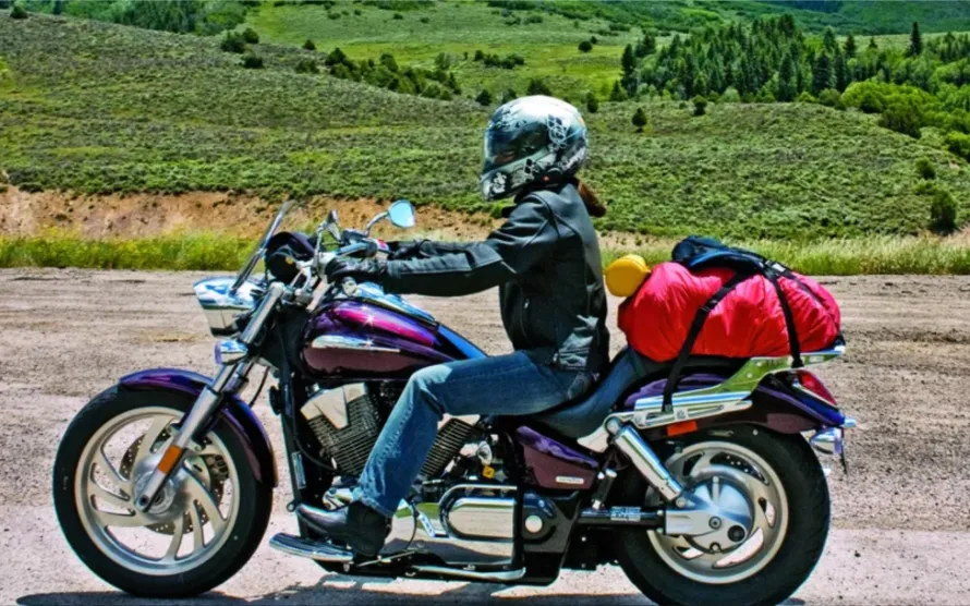 motorcycle in the spring