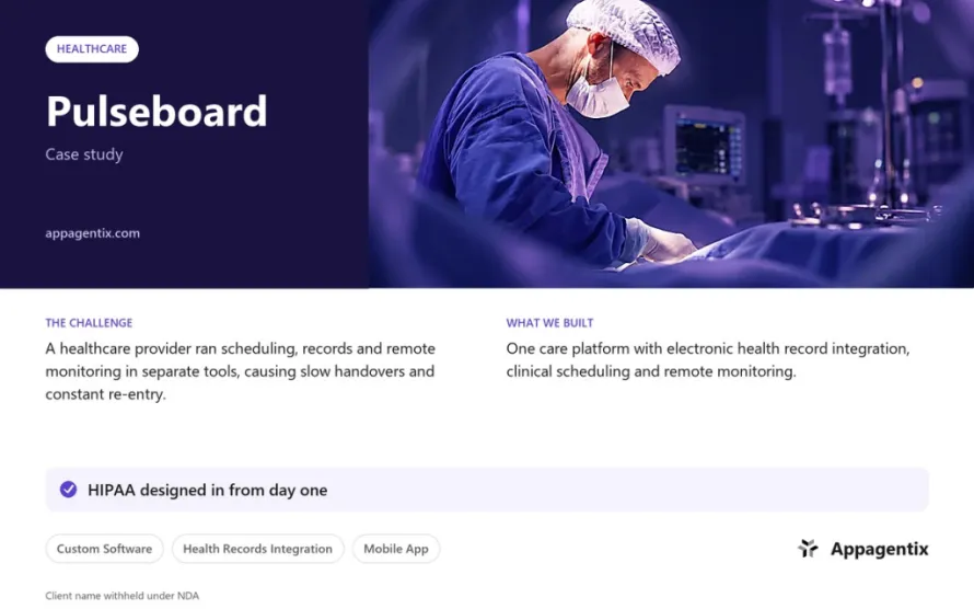 Dashboard view of a mobile product