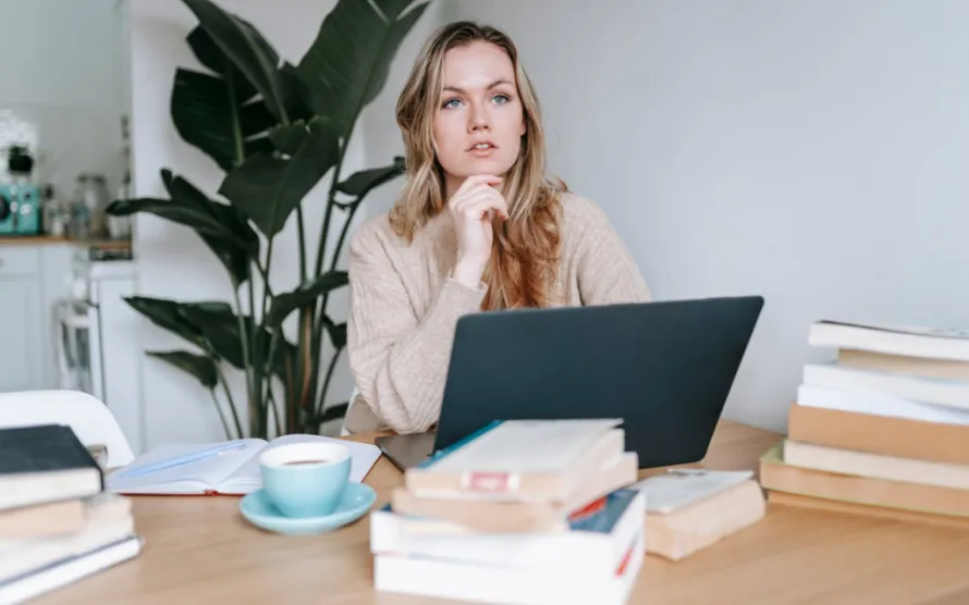 a woman thinking
