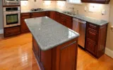 Quartz countertop with cherry cabients