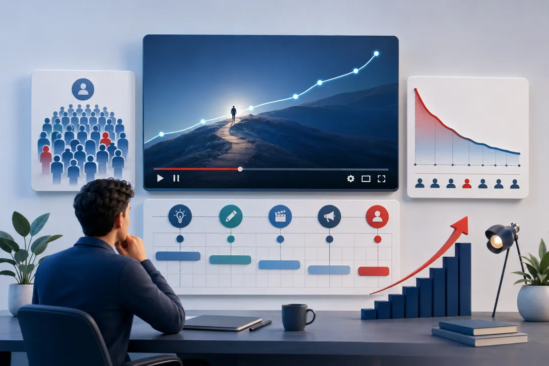 Video audience growth plan with delivery timeline and retention analytics