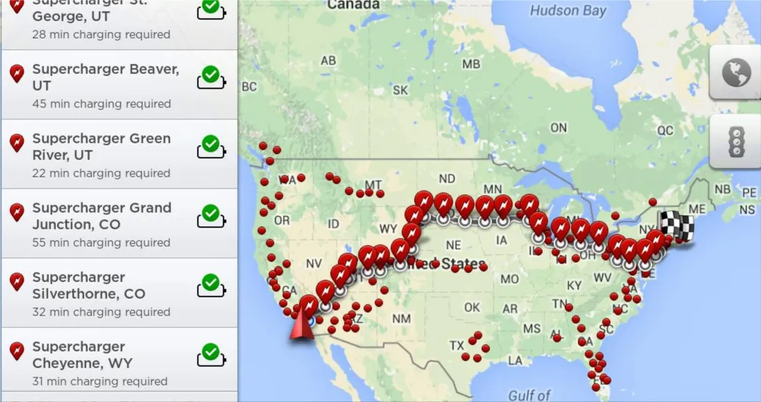 Route charging planners